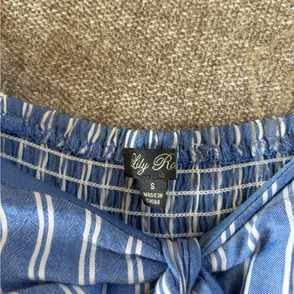 Lily rose blue and white stripe romper - Picture 3 of 3